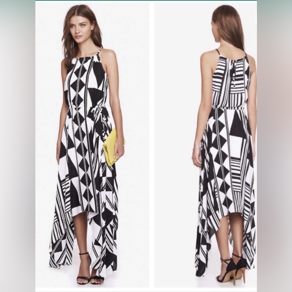 (EUC) Express Black and White High Low Sundress Size S